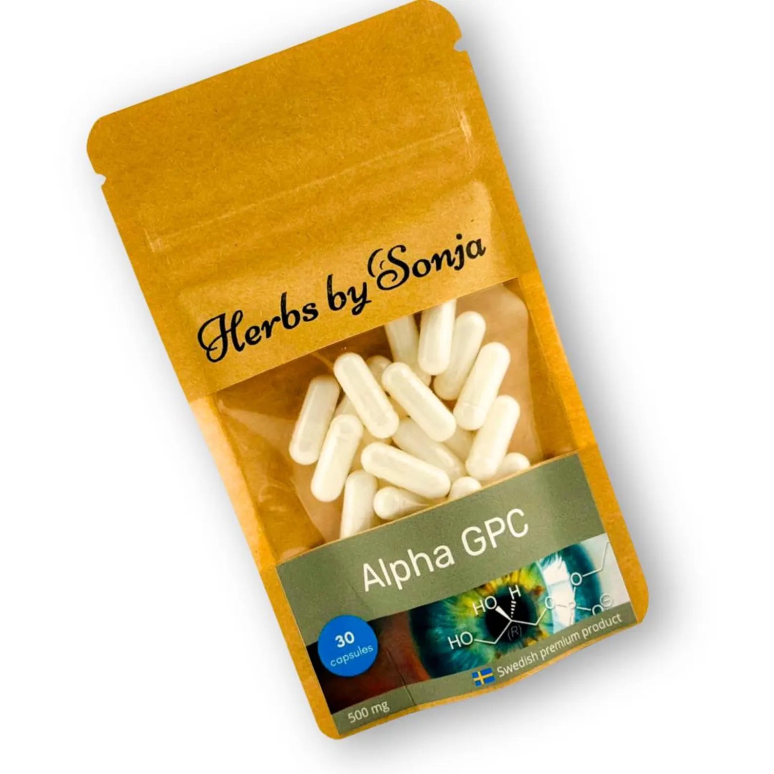 Alpha GPC-kapslar 500 mg | 30 kapslar | Vegansk | Tillverkad i Sverige