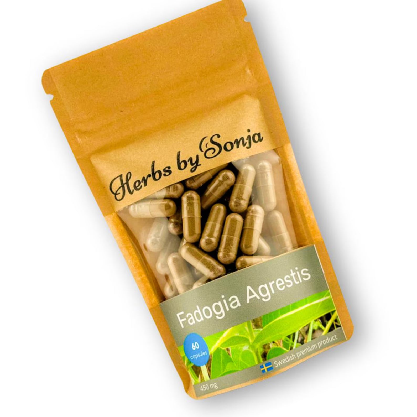 Fadogia Agrestis kapslar 450mg | 20:1 Örtextrakt | Vegan | 60 kapslar | Tillverkad i Sverige