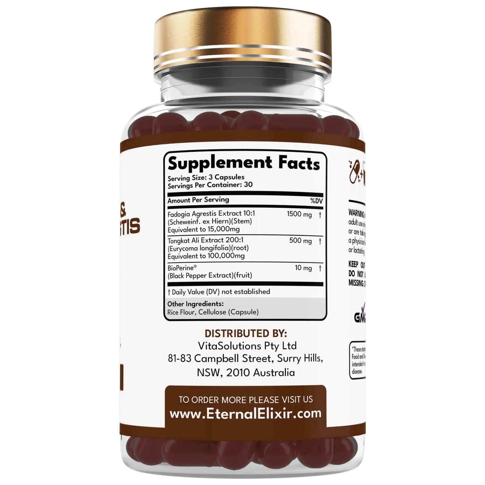 Fadogia Agrestis 1500mg + Tongkat Ali 500mg + Black Pepper Extract 10mg
